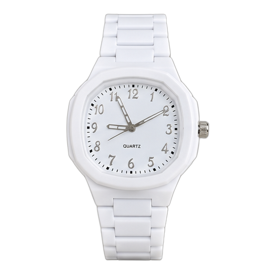 Elegant White Ceramic Quartz Watch