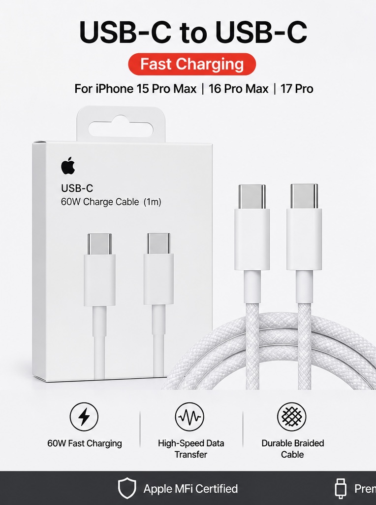 USB-C to USB-C Fast Charging Cable (60W)